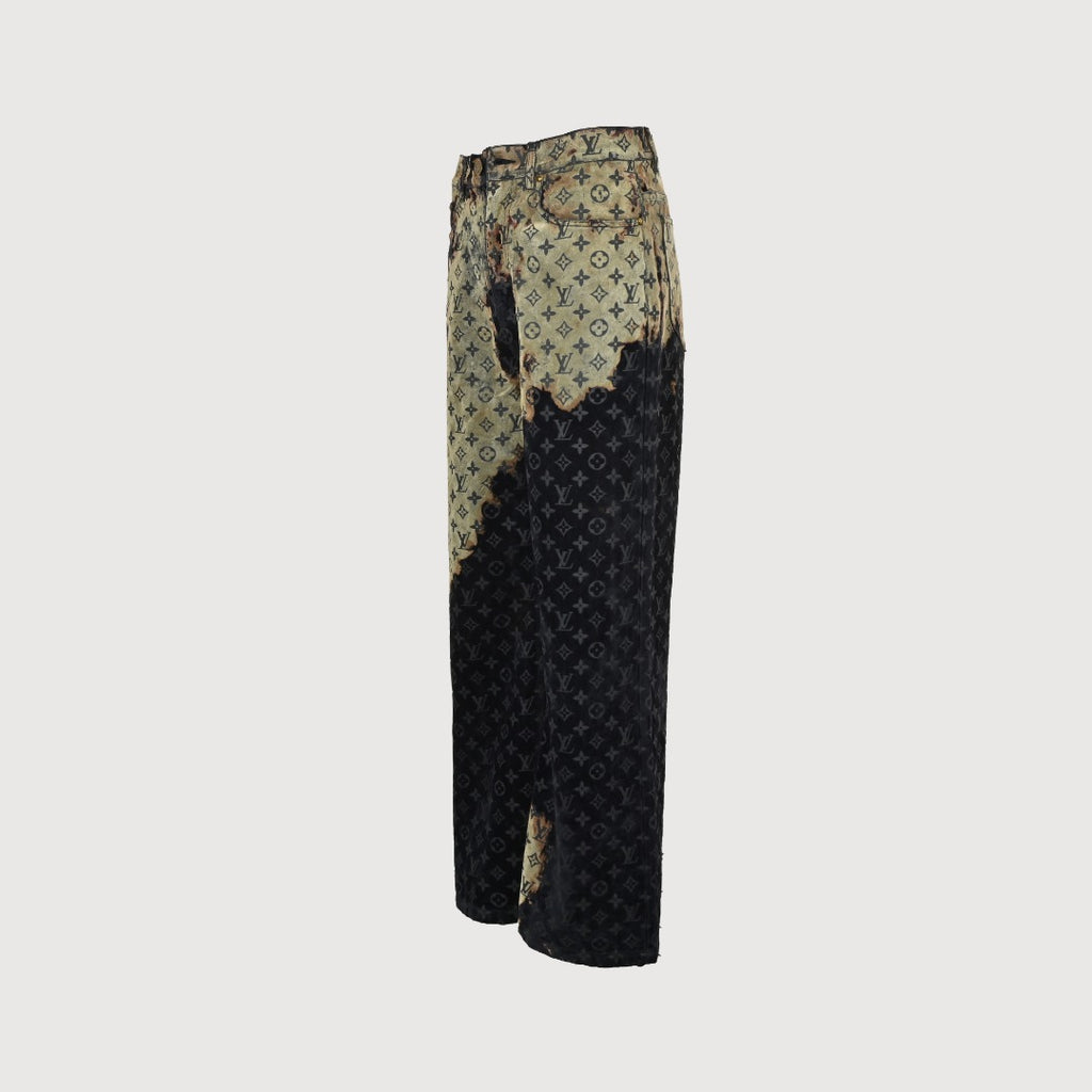 Louis Vuitton Campfire Flocked Monogram Denim Pants