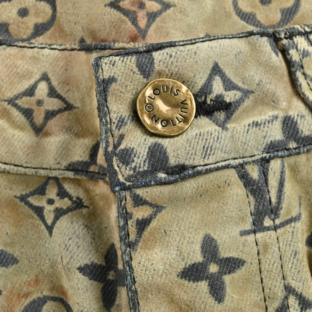 Louis Vuitton Campfire Flocked Monogram Denim Pants