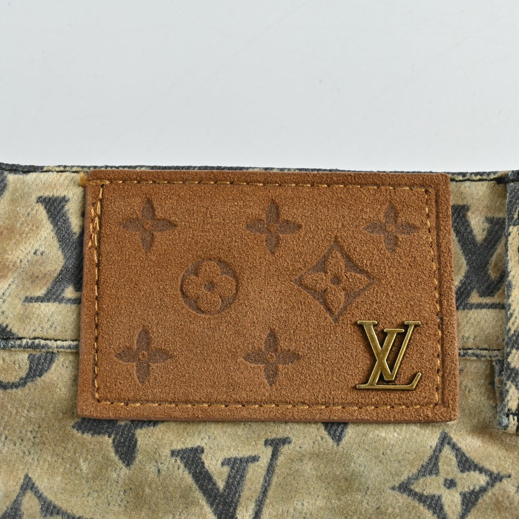 Louis Vuitton Campfire Flocked Monogram Denim Pants