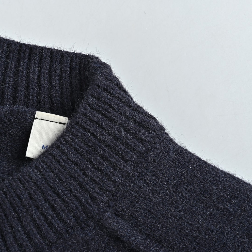 Burberry Equestrian Knight Jacquard Hem Crewneck Sweater | Dark Navy