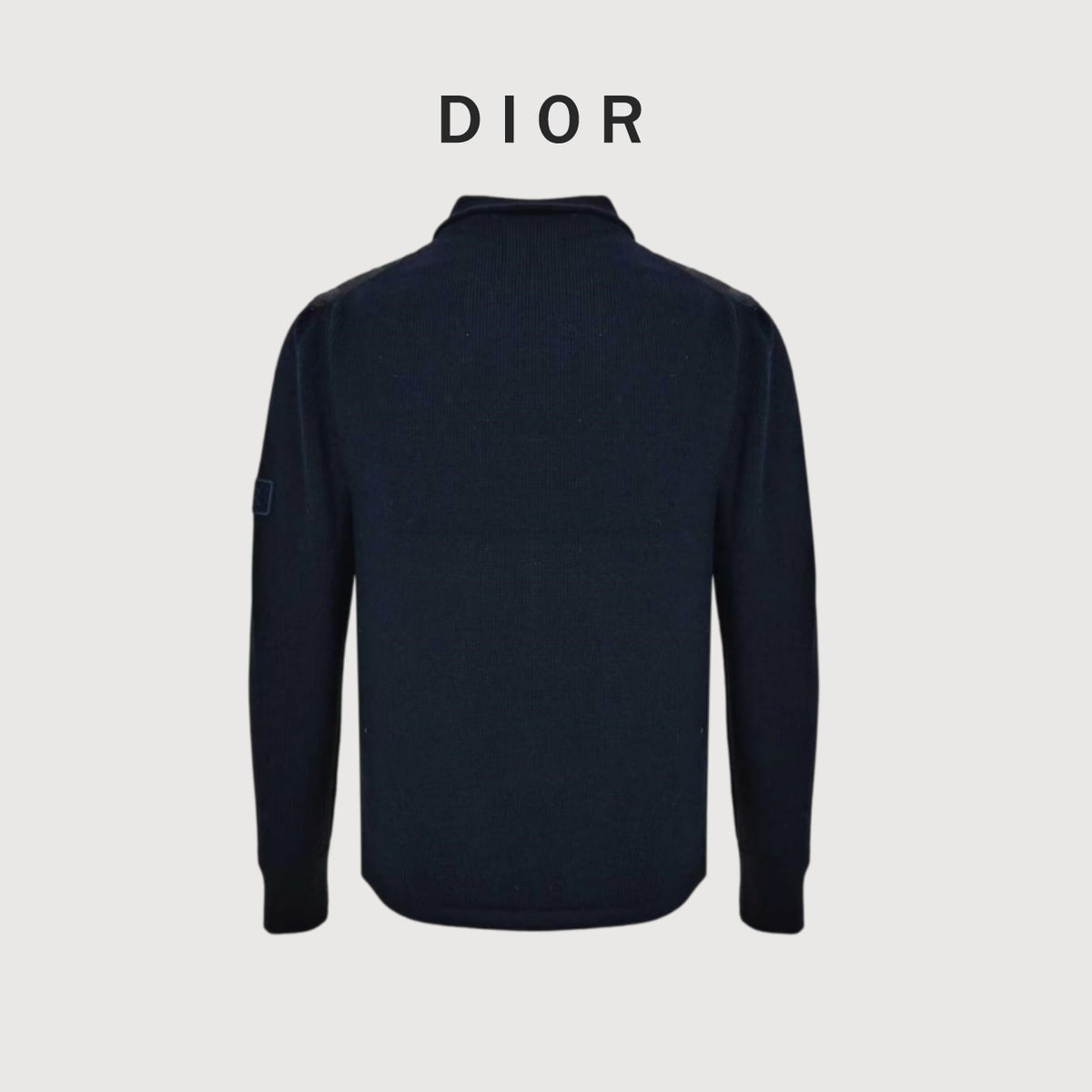 Dior Monogram Knit-Panel Stand-Collar Down Jacket