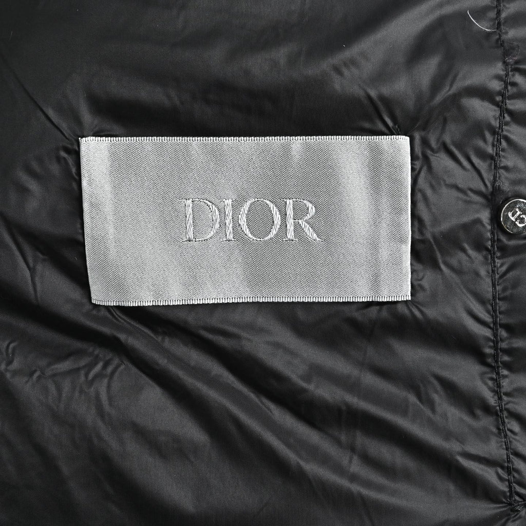 Dior Monogram Knit-Panel Stand-Collar Down Jacket