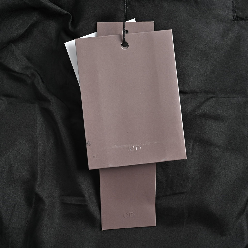 Dior Black Monogram Knit-Panel Stand-Collar Down Jacket
