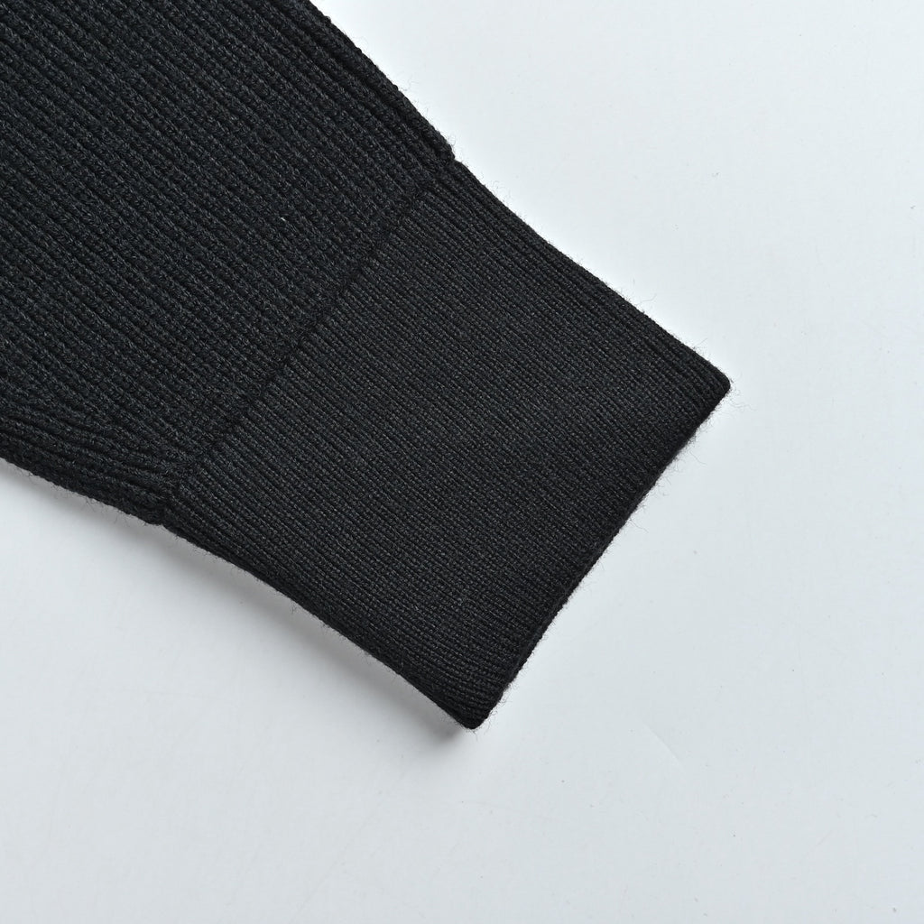 Dior Black Monogram Knit-Panel Stand-Collar Down Jacket