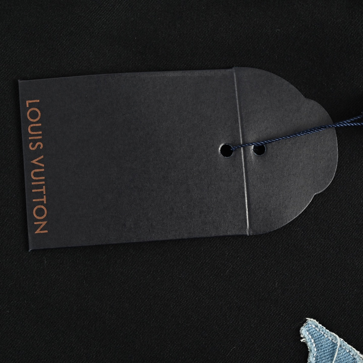 Louis Vuitton Black Denim Appliqué Embroidered Crewneck Sweatshirt