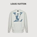 Louis Vuitton White Denim Appliqué Embroidered Crewneck Sweatshirt