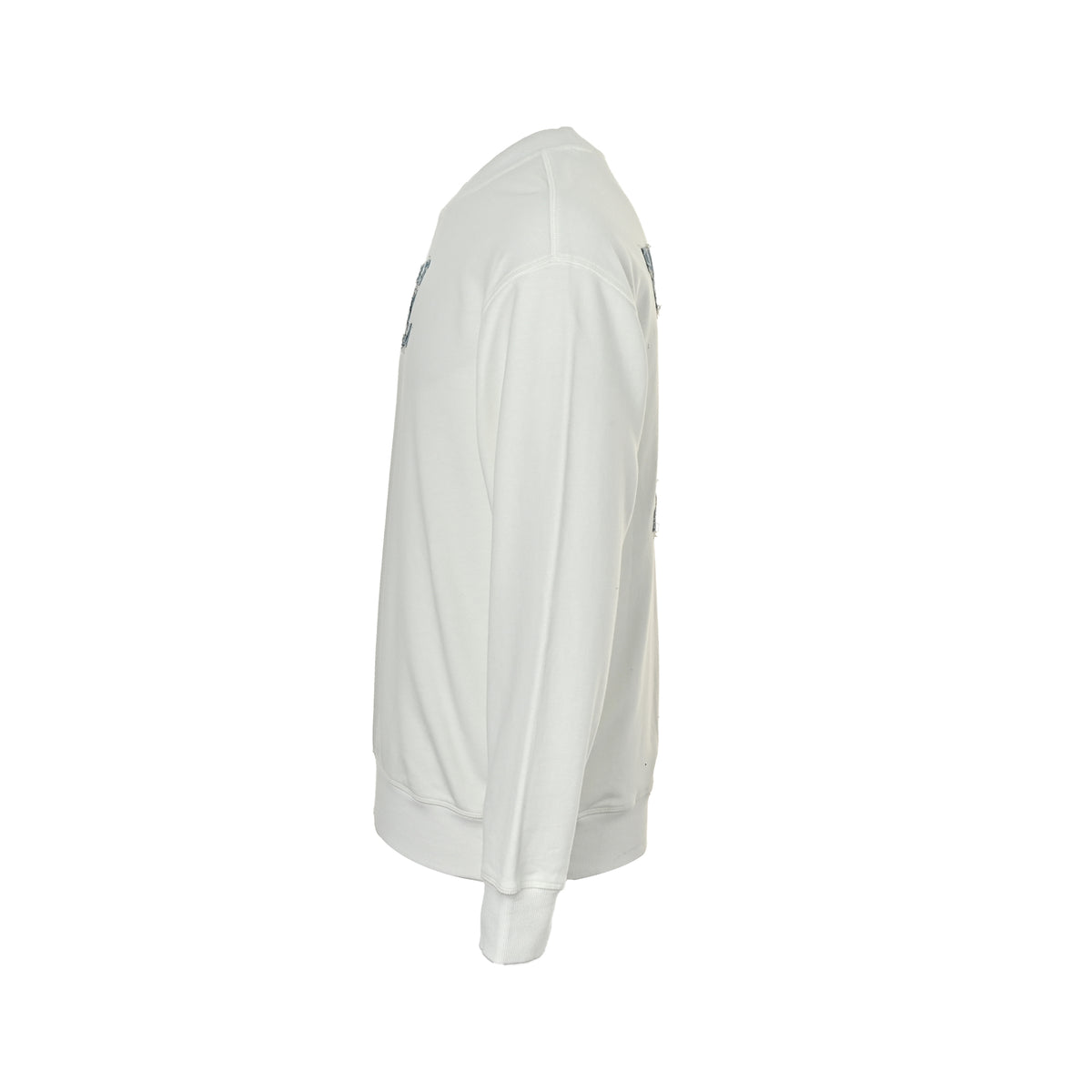 Louis Vuitton White Denim Appliqué Embroidered Crewneck Sweatshirt