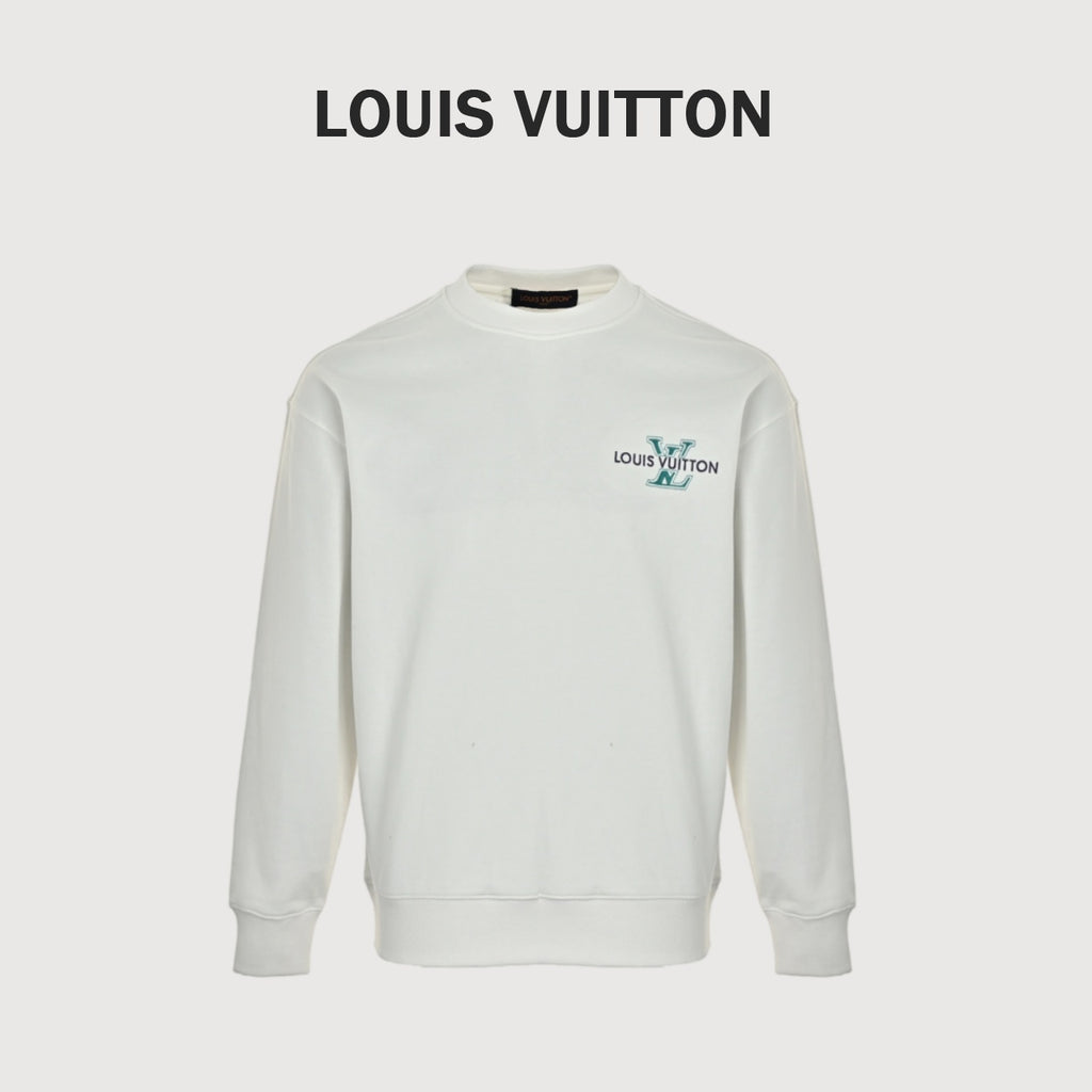 Louis Vuitton Black Monogram Embroidered Crewneck Sweatshirt