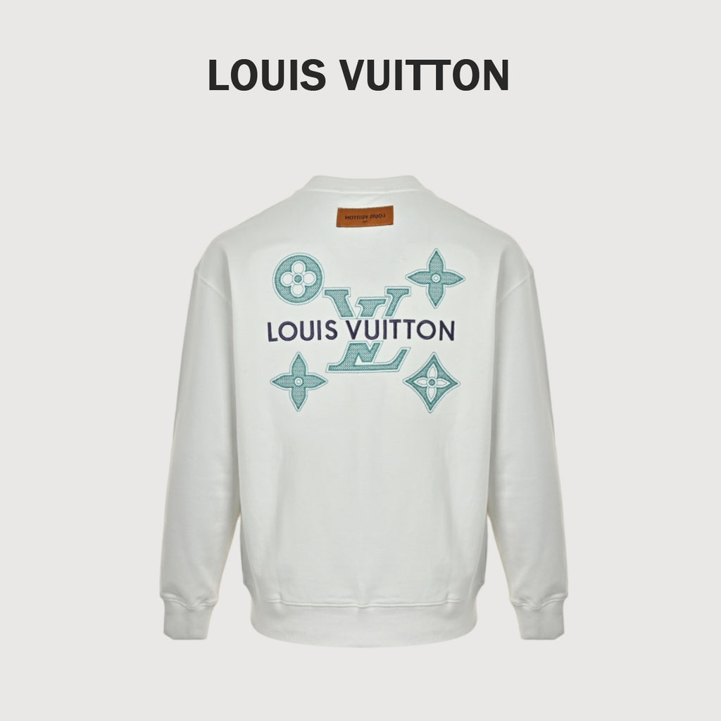 Louis Vuitton Black Monogram Embroidered Crewneck Sweatshirt