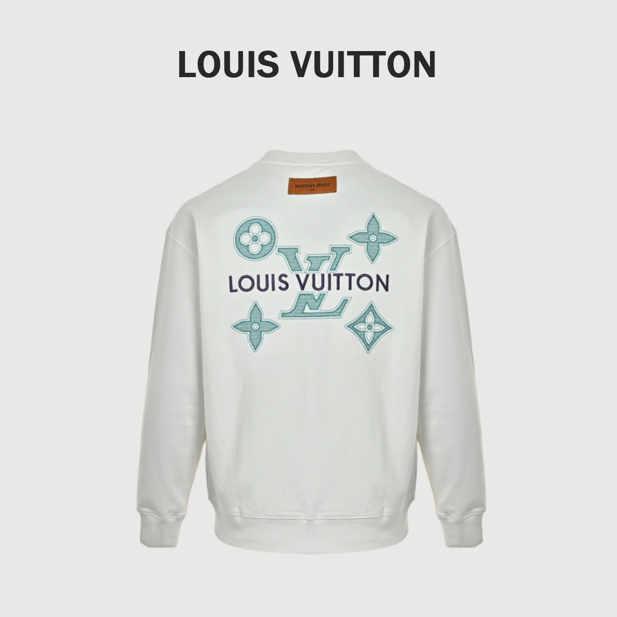 Louis Vuitton Black Monogram Embroidered Crewneck Sweatshirt