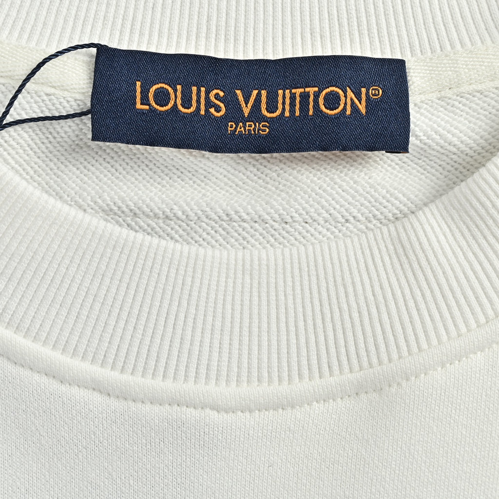 Louis Vuitton Black Monogram Embroidered Crewneck Sweatshirt
