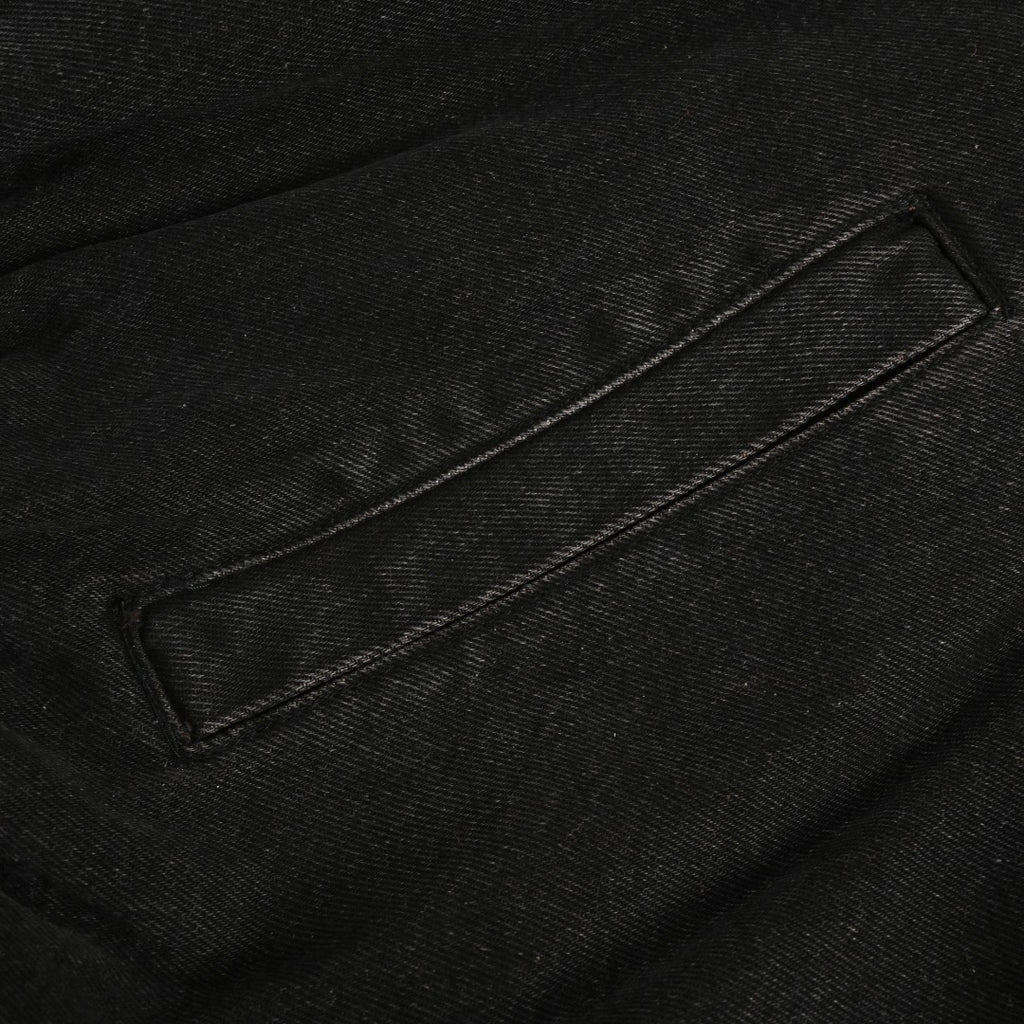 Prada Black Triangle-Logo Washed Denim Padded Jacket