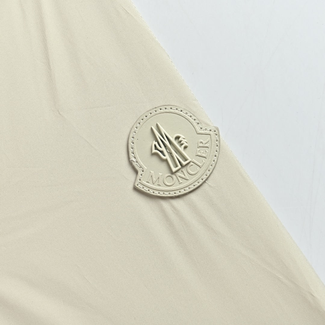 Moncler Off-White Lightweight Hooded Zip-Up Jacket