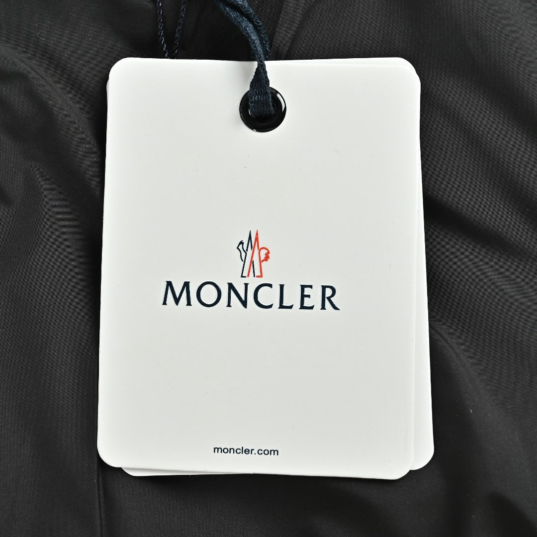 Moncler Black Lightweight Hooded Zip-Up Jacket