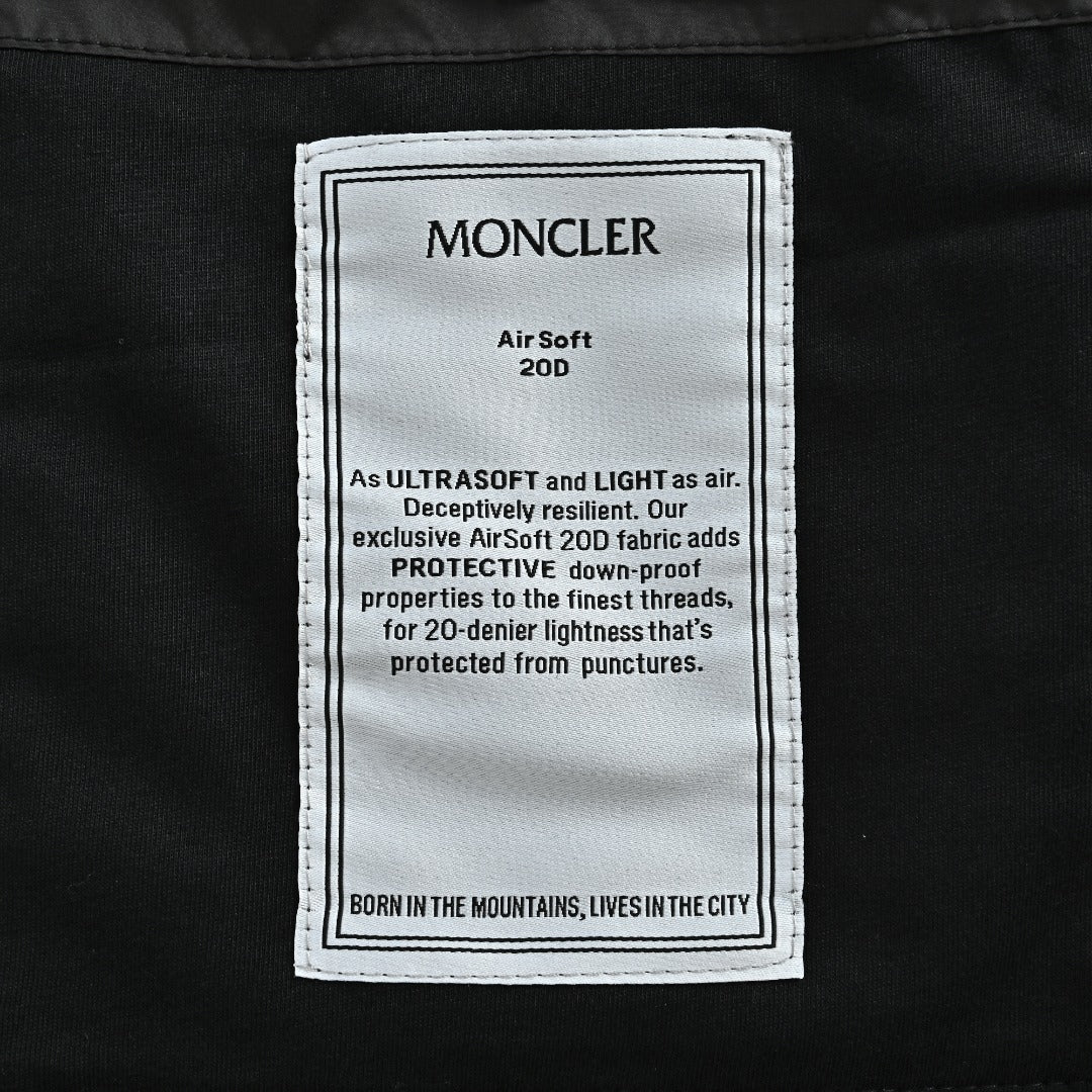 Moncler Black Lightweight Hooded Zip-Up Jacket