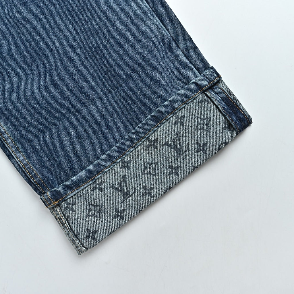 Louis Vuitton Blue Turn-Up Cuff Skate Jeans