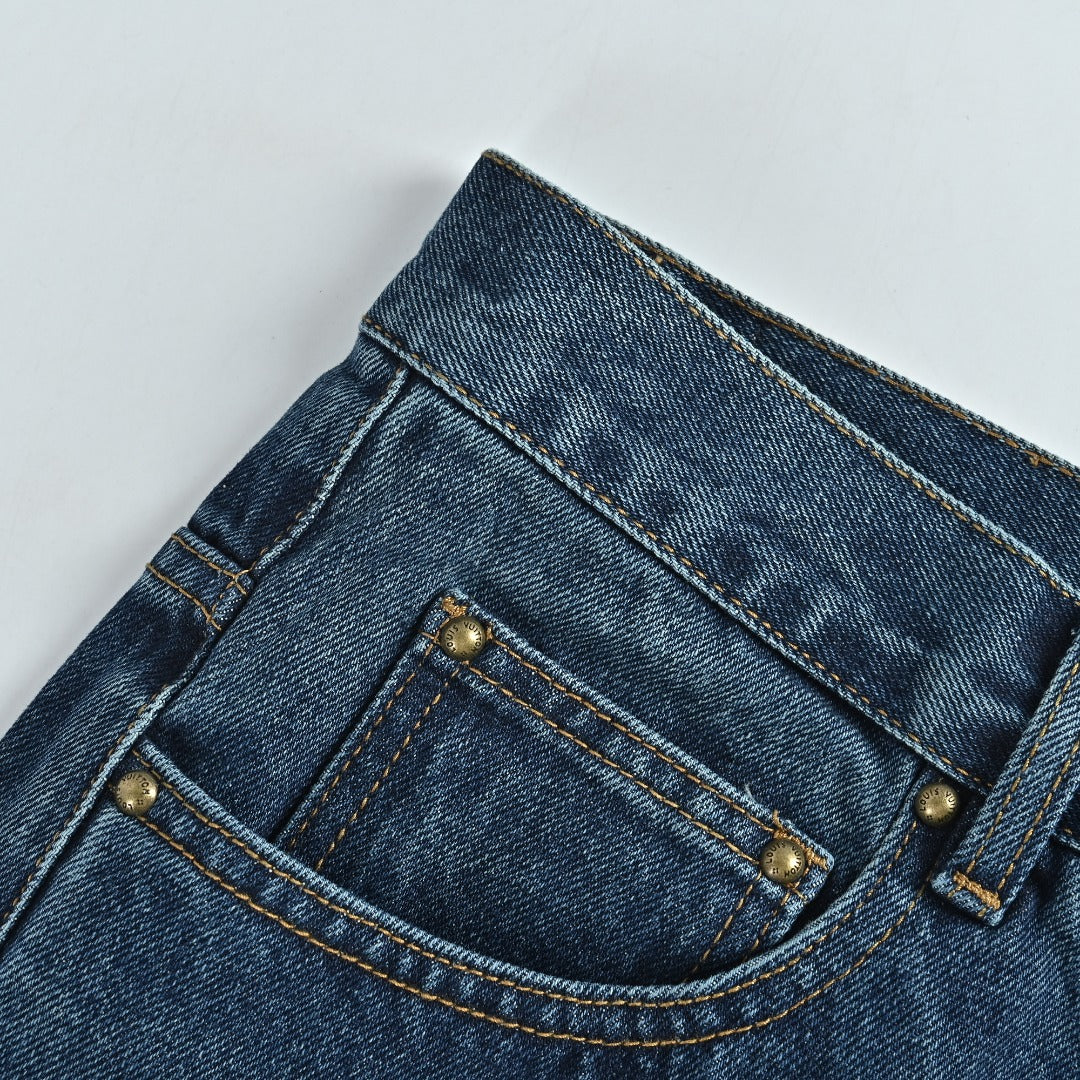 Louis Vuitton Blue Turn-Up Cuff Skate Jeans