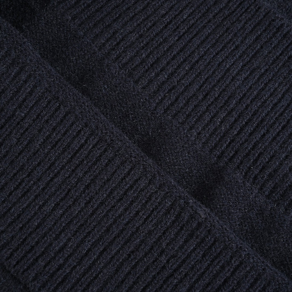 Burberry Dark Navy Equestrian Knight Hem Jacquard Crewneck Sweater