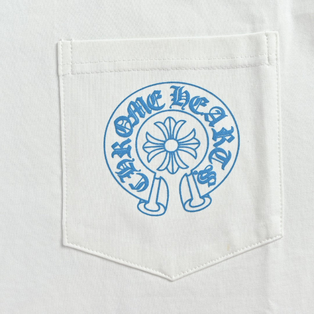 Chrome Hearts White & Blue Triple Cross Print Long-Sleeve T-Shirt