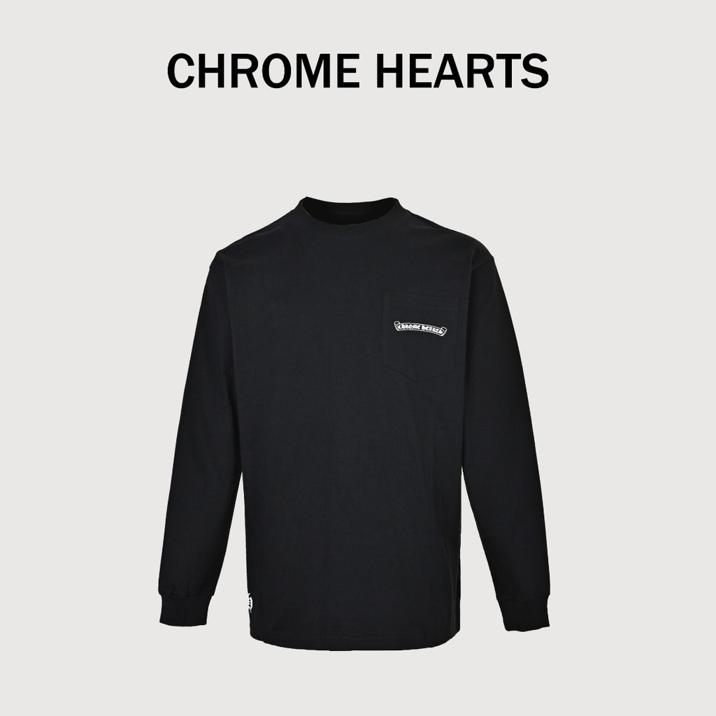 Chrome Hearts Black Dotted Cross Print Long-Sleeve T-Shirt