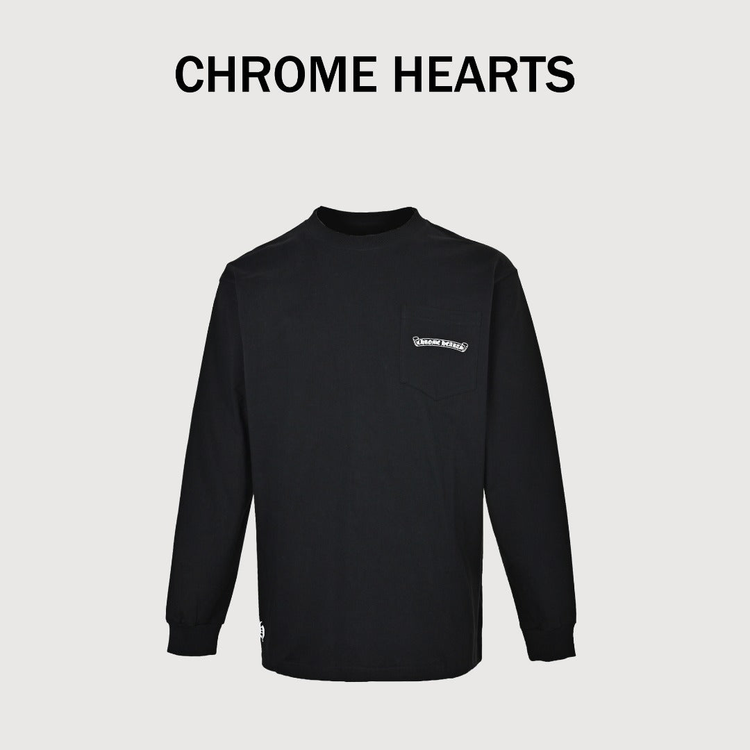 Chrome Hearts Black Dotted Cross Print Long-Sleeve T-Shirt