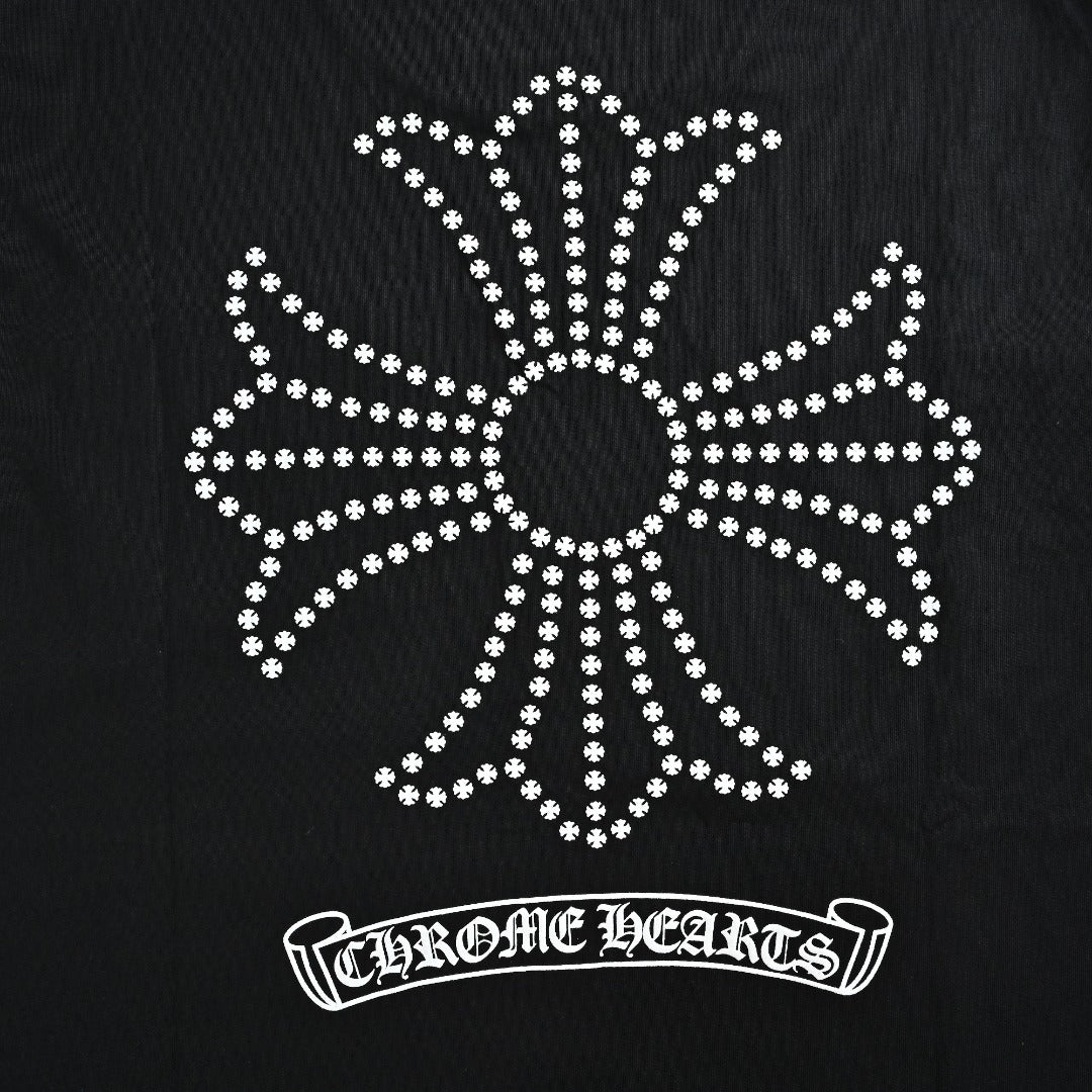 Chrome Hearts Black Dotted Cross Print Long-Sleeve T-Shirt