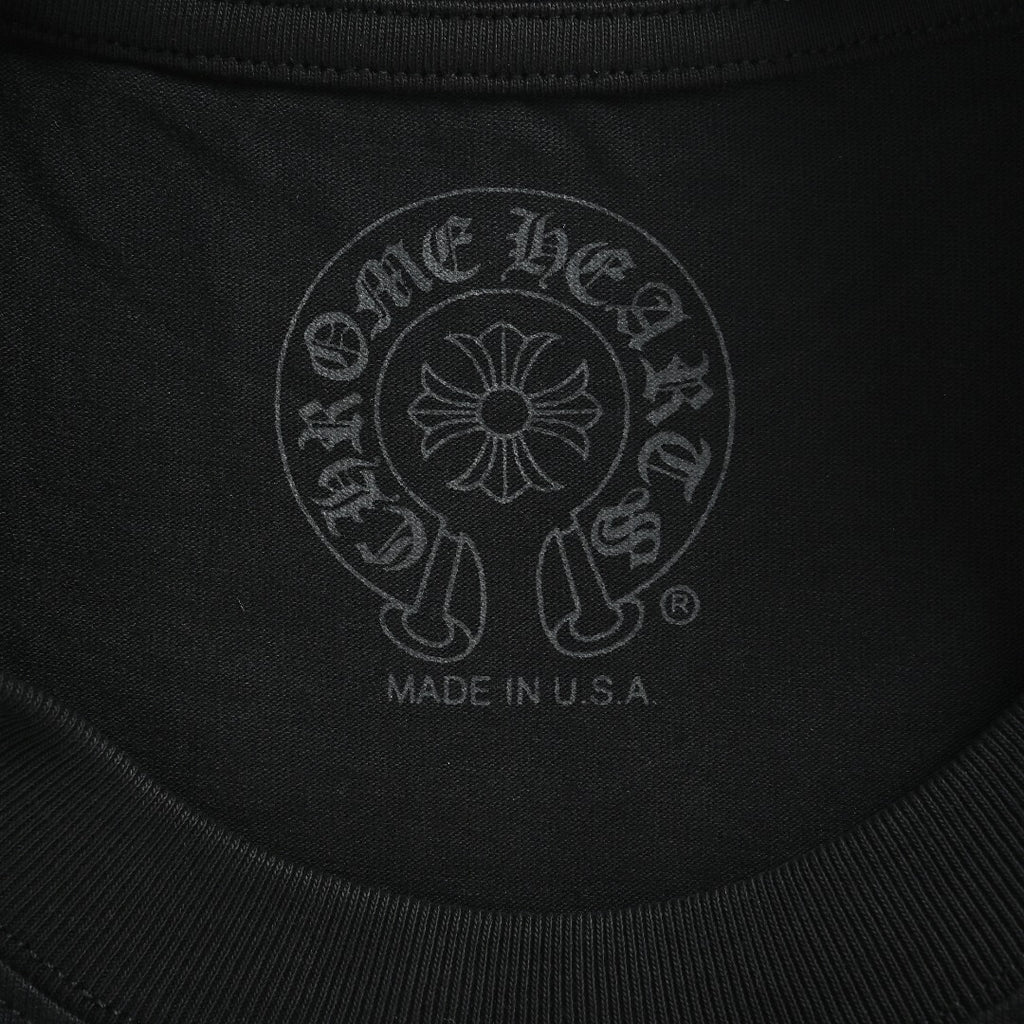 Chrome Hearts Black Red Tongue Print Long-Sleeve T-Shirt
