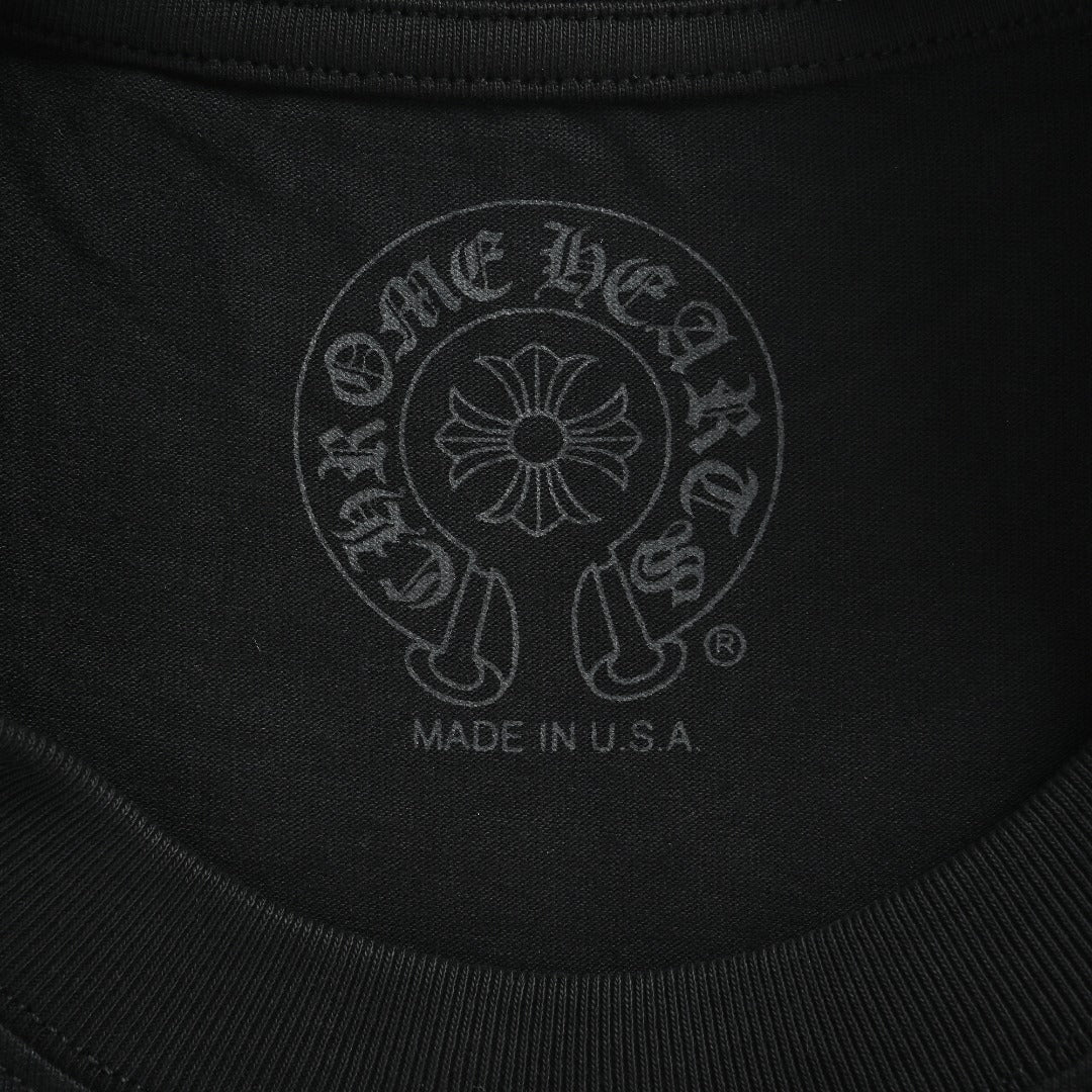 Chrome Hearts Black Red Tongue Print Long-Sleeve T-Shirt