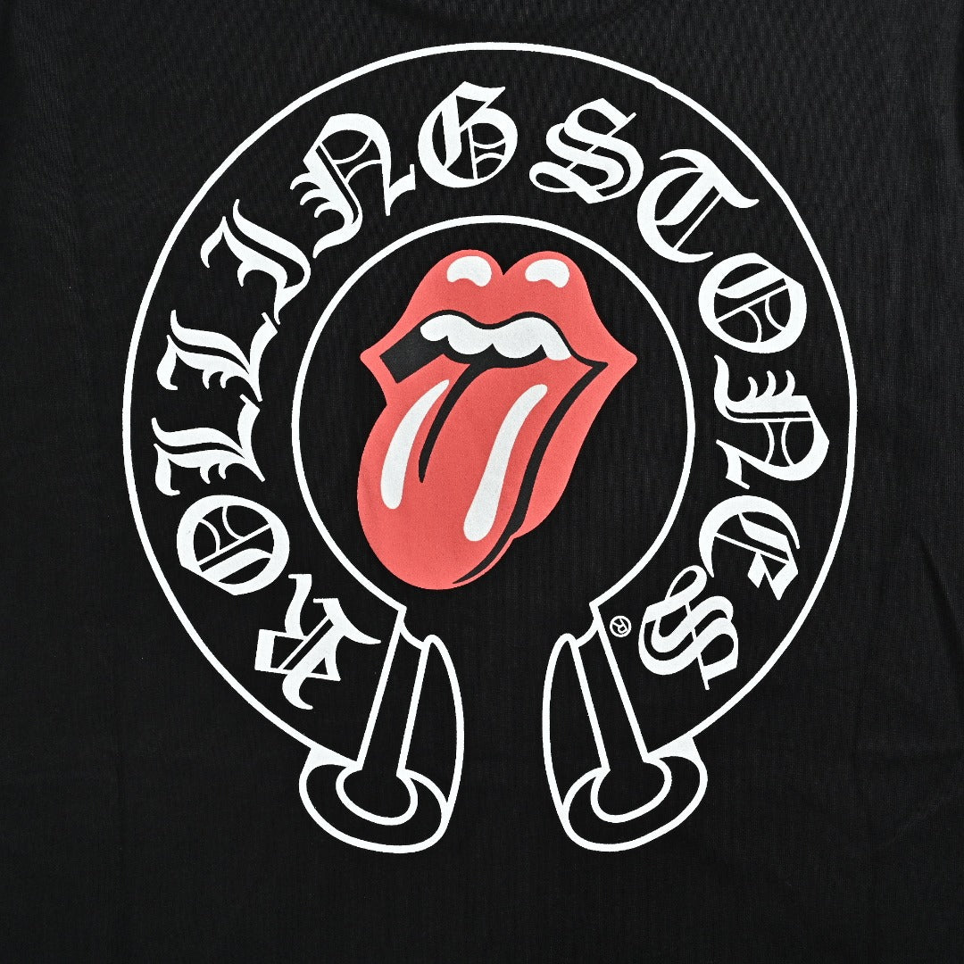 Chrome Hearts Black Red Tongue Print Long-Sleeve T-Shirt