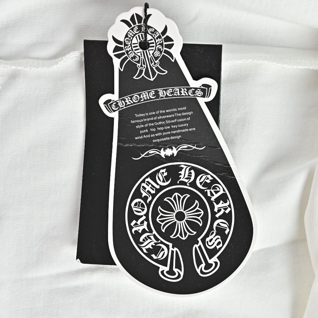 Chrome Hearts White Red Tongue Print Long-Sleeve T-Shirt