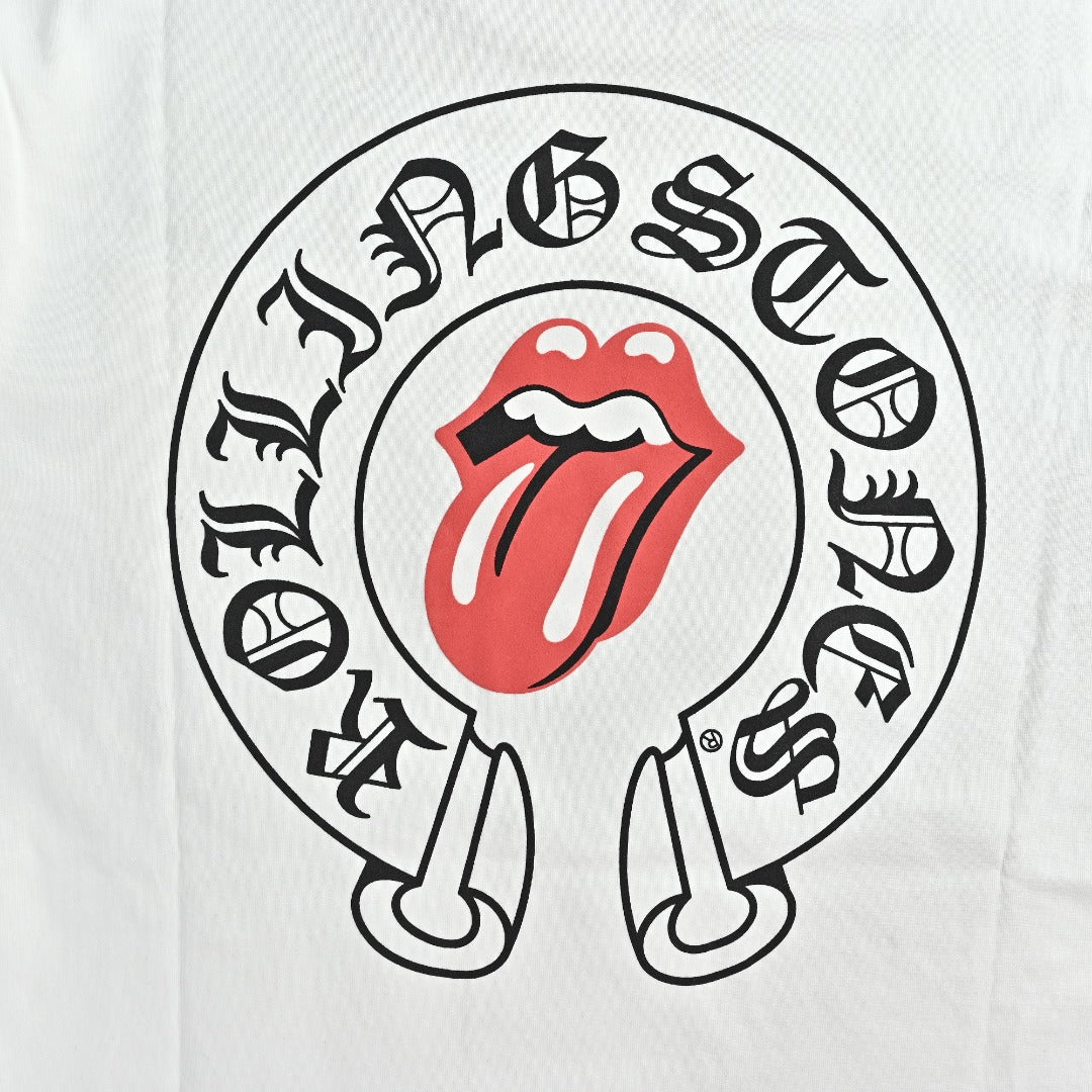 Chrome Hearts White Red Tongue Print Long-Sleeve T-Shirt