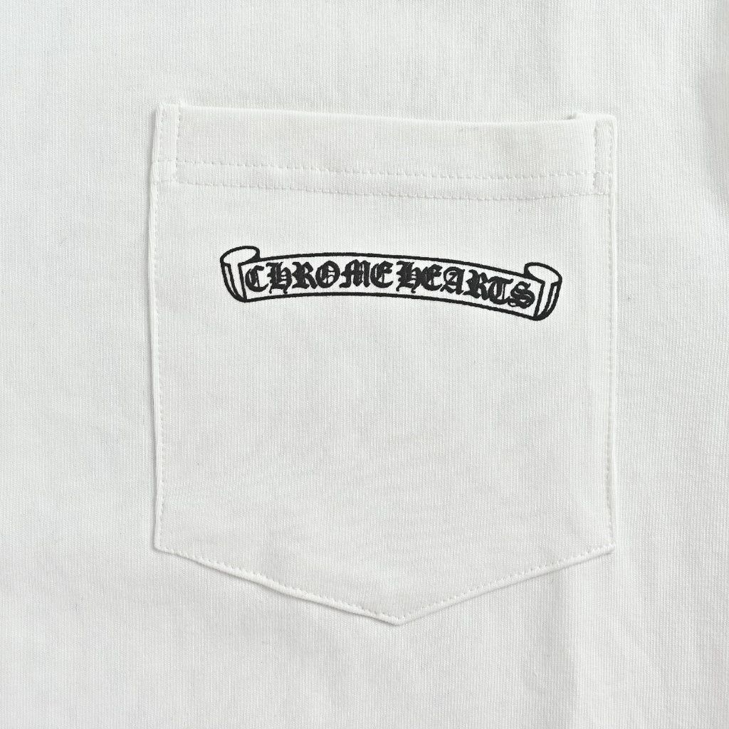Chrome Hearts White Dotted Cross Print Long-Sleeve T-Shirt