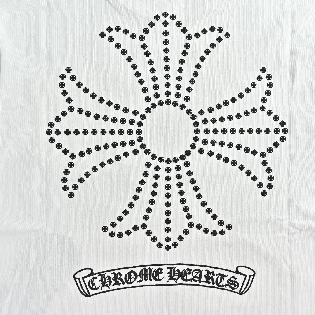 Chrome Hearts White Dotted Cross Print Long-Sleeve T-Shirt
