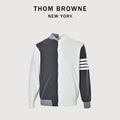 Thom Browne Colorblock Four-Bar Button-Front Cardigan