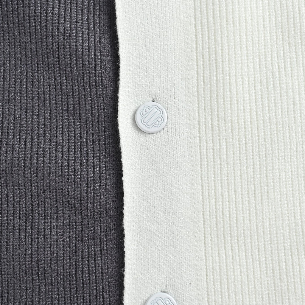 Thom Browne Colorblock Four-Bar Button-Front Cardigan