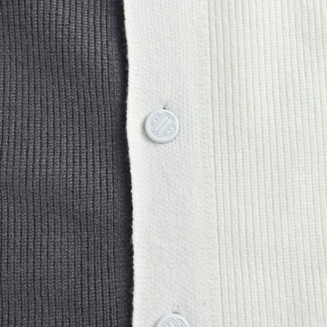Thom Browne Colorblock Four-Bar Button-Front Cardigan