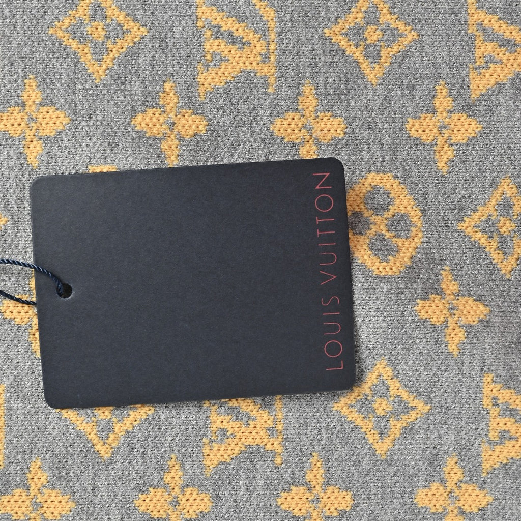 Louis Vuitton Gray Monogram Jacquard Blend Crewneck Sweater