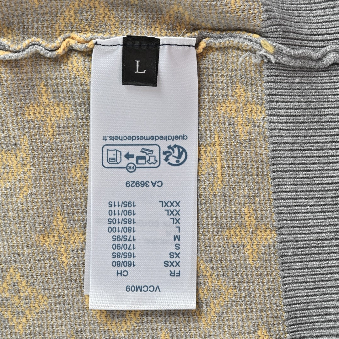 Louis Vuitton Gray Monogram Jacquard Blend Crewneck Sweater