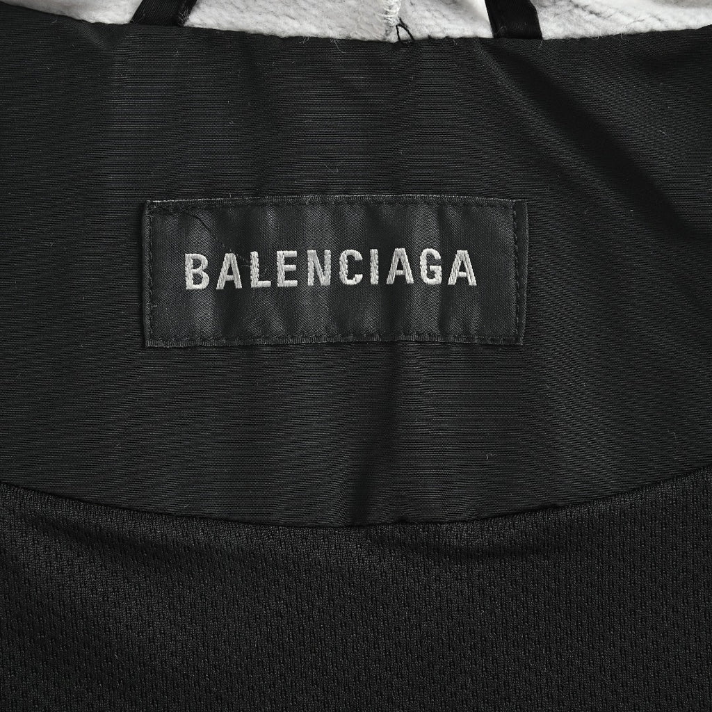 Balenciaga Black 3B Logo Tape Contrast-Hood Zip-Up Jacket
