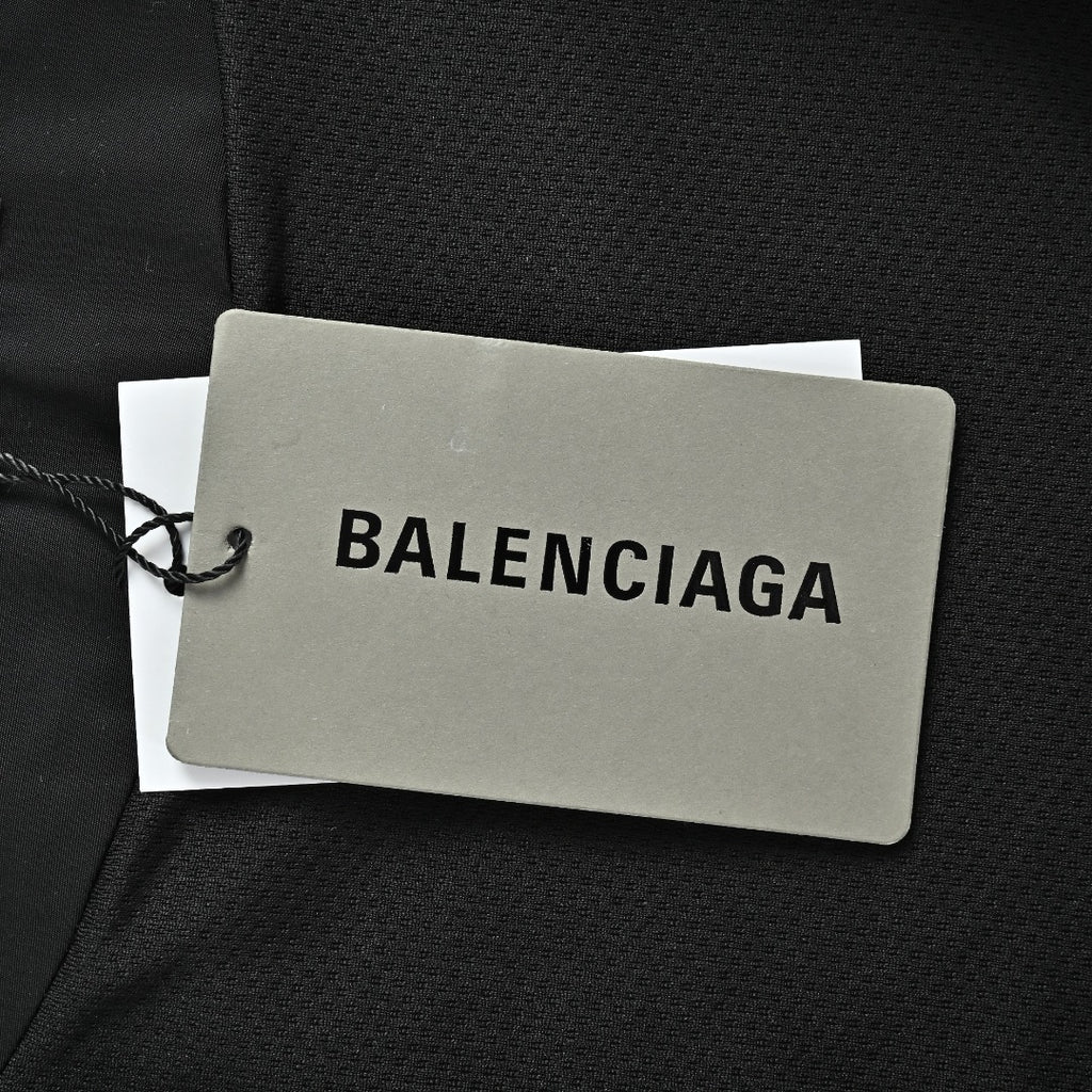 Balenciaga Black 3B Logo Tape Contrast-Hood Zip-Up Jacket