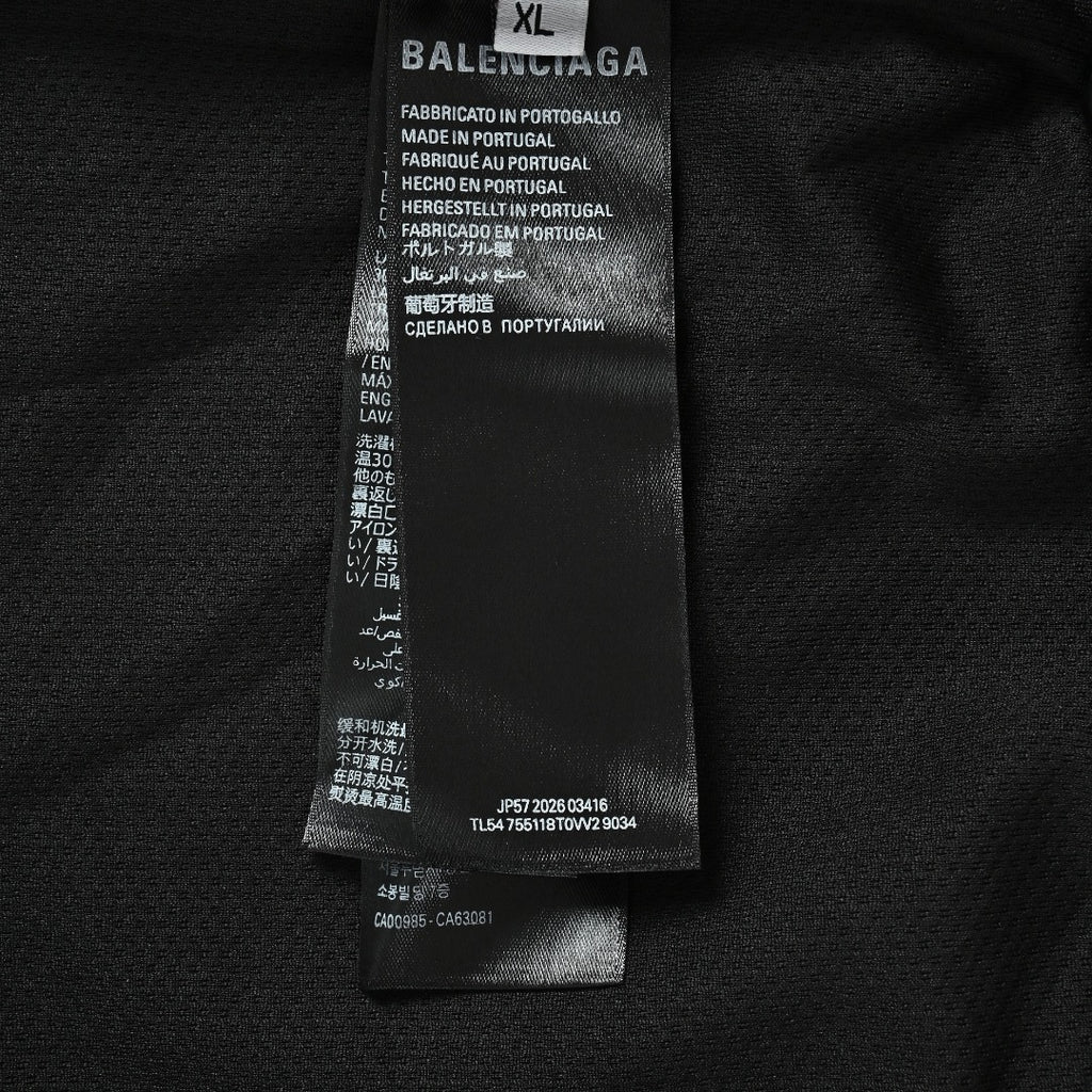 Balenciaga Black 3B Logo Tape Contrast-Hood Zip-Up Jacket