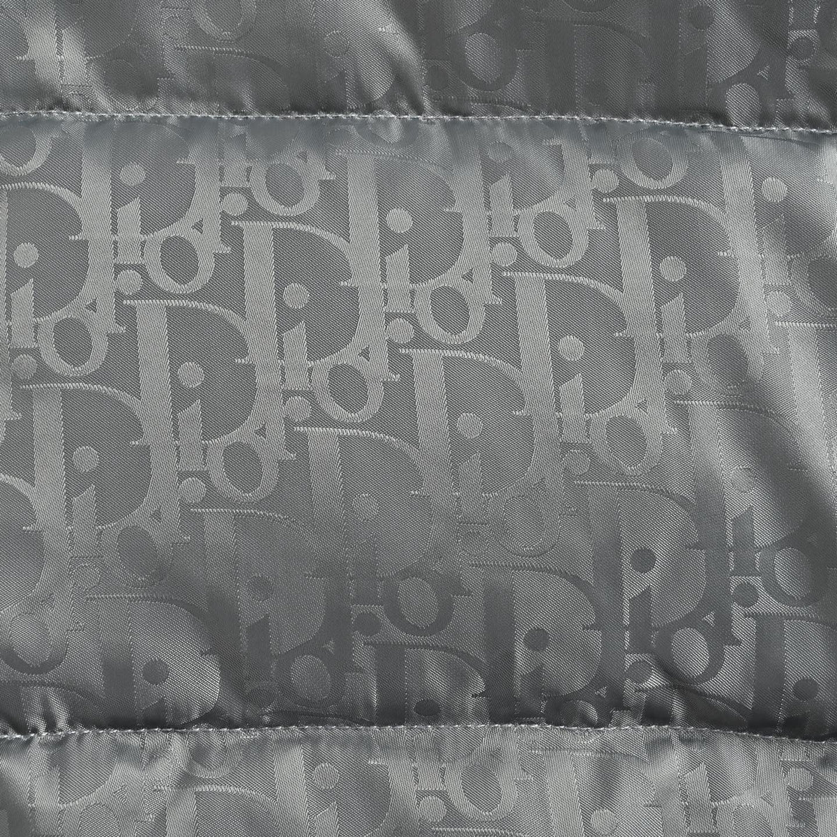 Dior Gray Monogram Quilted-Front Knit-Panel Stand-Collar Jacket
