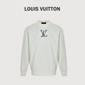 Louis Vuitton Off-White Denim Appliqué Logo Crewneck Sweatshirt