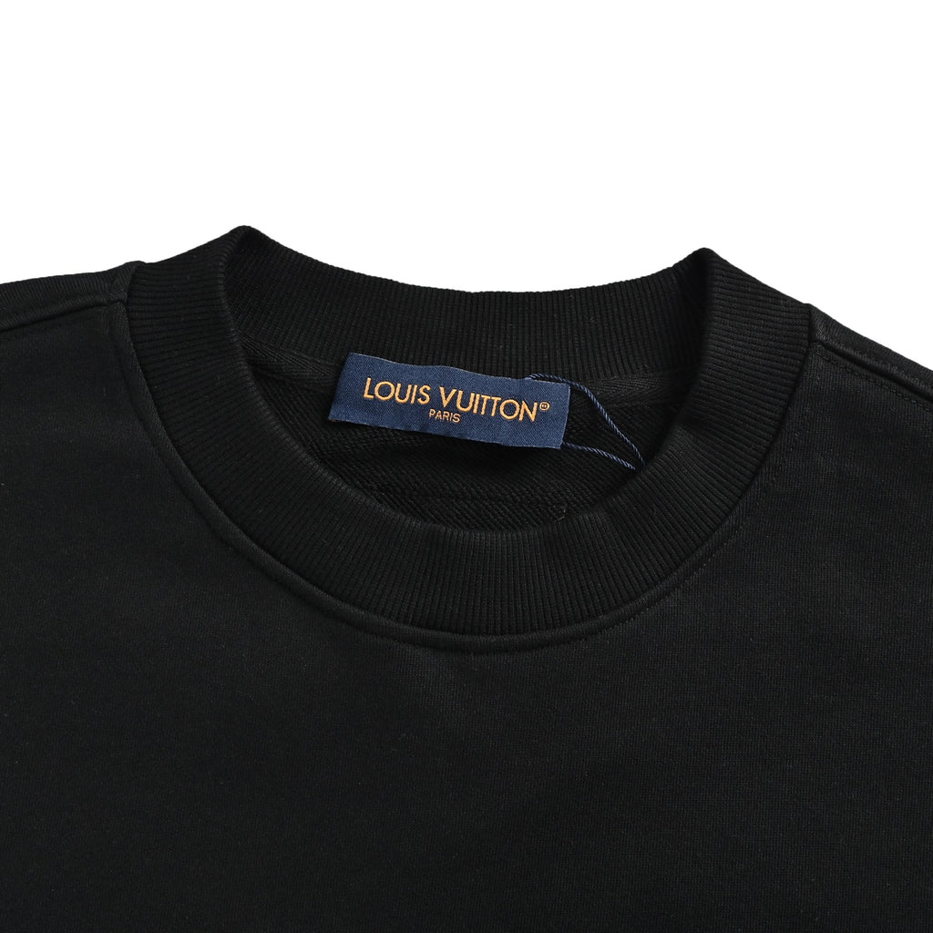 Louis Vuitton Black Monogram Embroidered Crewneck Sweatshirt
