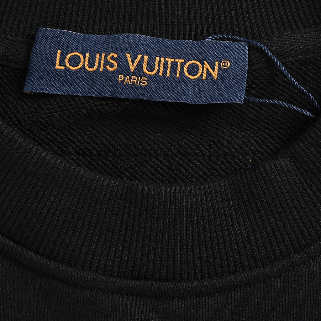 Louis Vuitton Black Monogram Embroidered Crewneck Sweatshirt