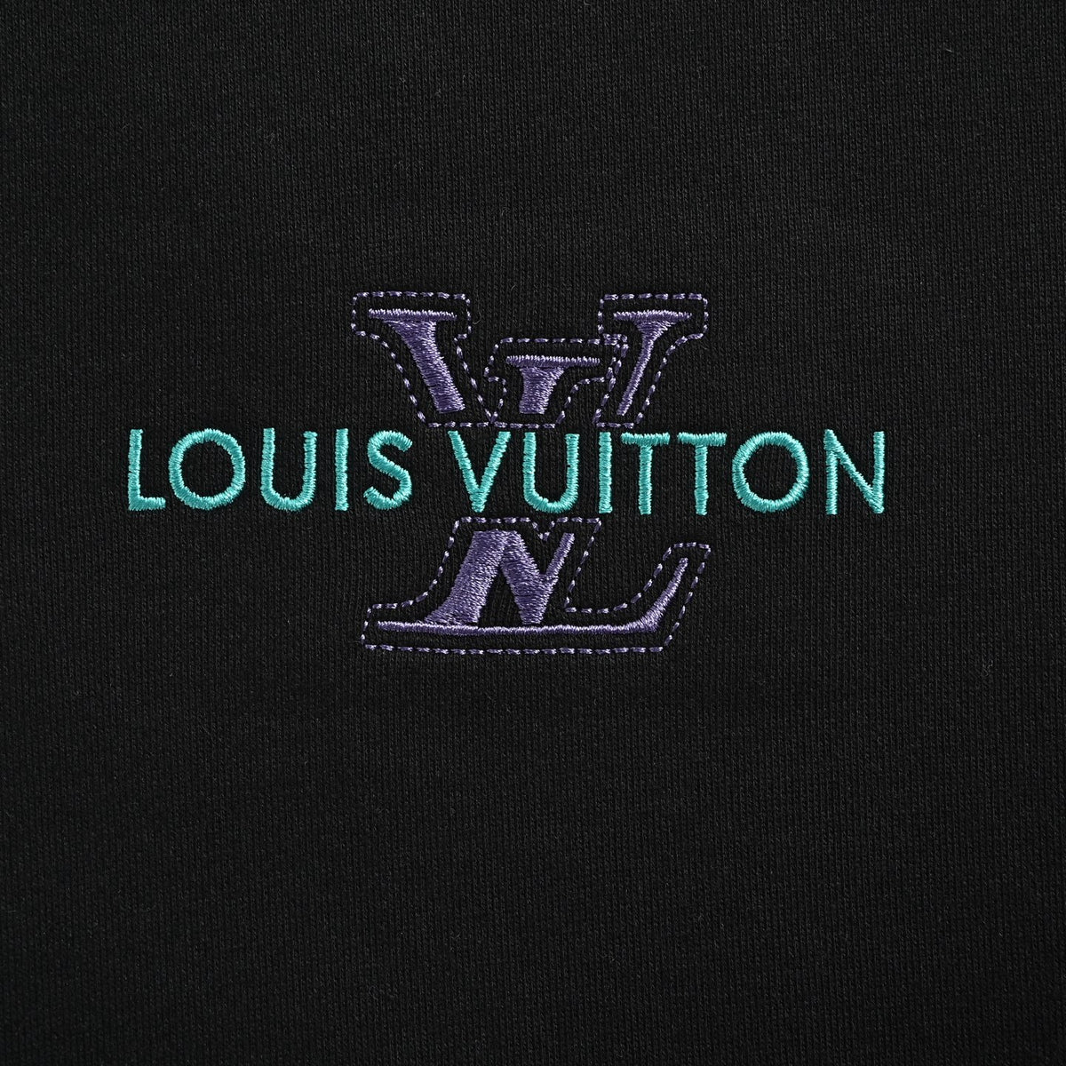 Louis Vuitton Black Monogram Embroidered Crewneck Sweatshirt