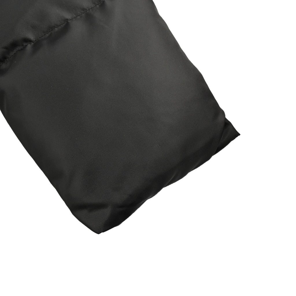 Prada Black Nylon Triangle Logo Flap-Pocket Stand-Collar Down Jacket