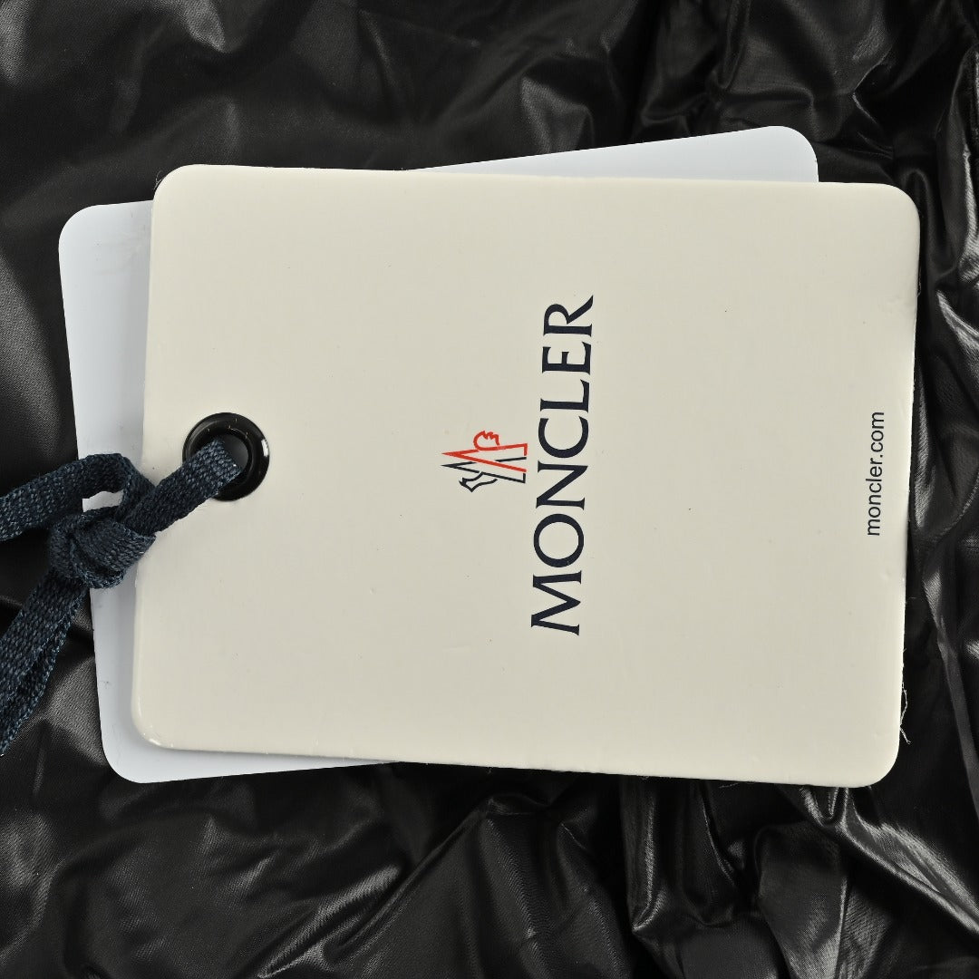 Moncler Black Matte Small Logo Quilted Stand-Collar Vest