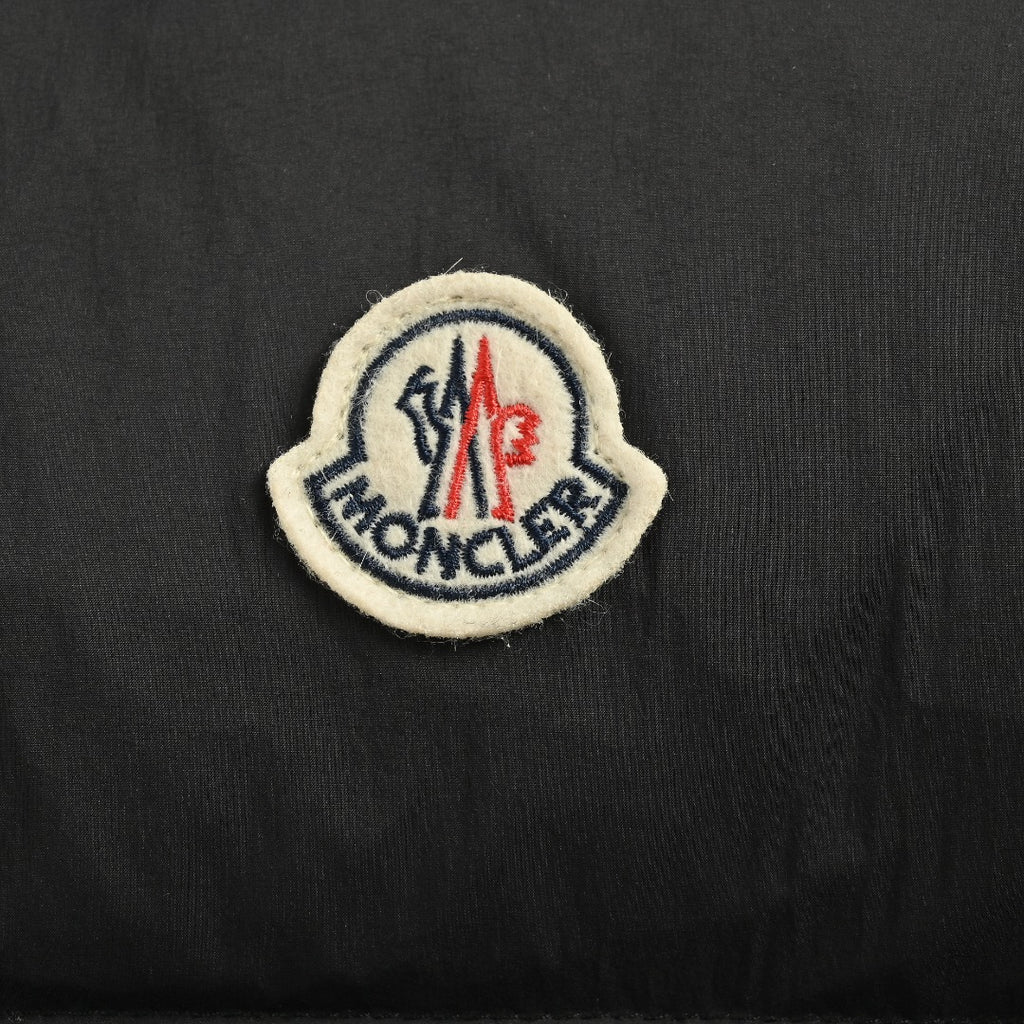 Moncler Black Matte Small Logo Quilted Stand-Collar Vest