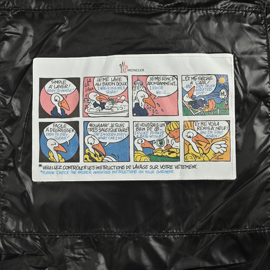 Moncler Black Matte Small Logo Quilted Stand-Collar Vest